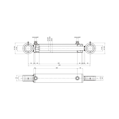 Cylinder dobbeltvirkende 80/70x40x350 cc 570 - Contarini XE650500520HM24