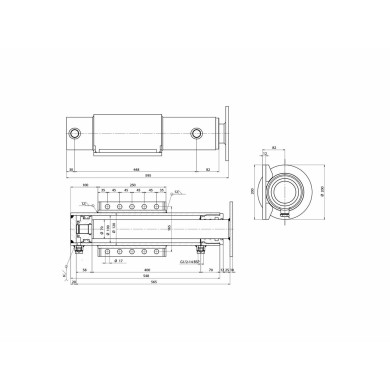 Contarini hydraulisk støtteben sylinder 120/100x70x400 mm m/fast fot - XE650500470HM06