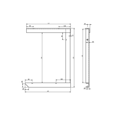 Brakett for verktøykasse. 400x400mm S235 galv. - ALK100101D
