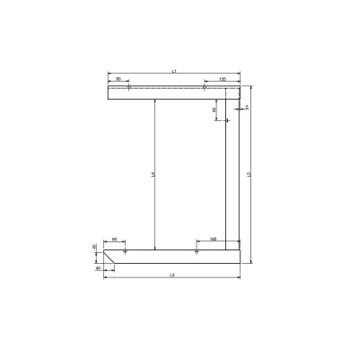 Brakett for verktøykasse. 600x600mm S235 galv. - ALK100101D