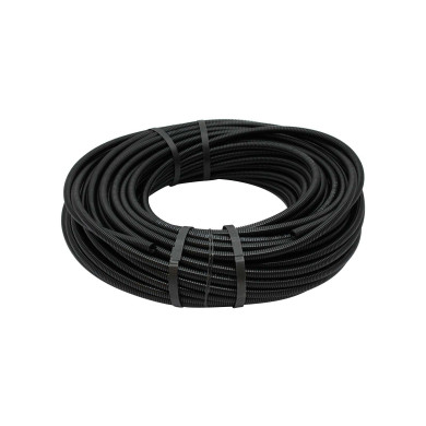 Flexirør Polyflex PVC NW10mm sort,uten splitt - Temp. -40° til +120°, UV-bestandig - Ø13mm utv.   Ø9,6 innv - 50mtr/rl.