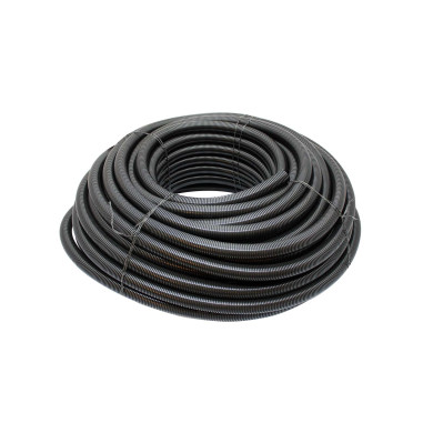 Flexirør Polyflex PVC NW23mm sort,uten splitt - Temp. -40° til +120°, UV-bestandig - Ø28,5mm utv. Ø22,6 innv. - 50mtr/rl.