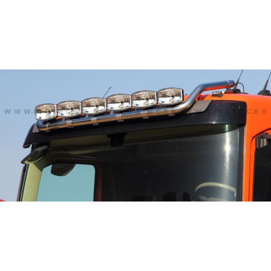 Volvo FH4 -  Takbøyle lav hytte - Rustfri polert. Ø60 mm. 868625 - 6 Lykteholdere m/kabel.
