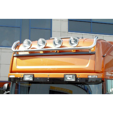 Scania R 09-16 Topline Takbøyle - Rustfri polert. Ø60 mm. 864161 - 4 Lykteholdere inkl. kabel.