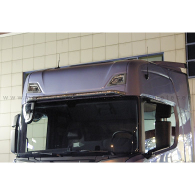 Scania R/S Kit for 998106 Fjernlysbøyle m/LED.  - Rustfri polert. Ø70 mm. 864625. - Lav montering.