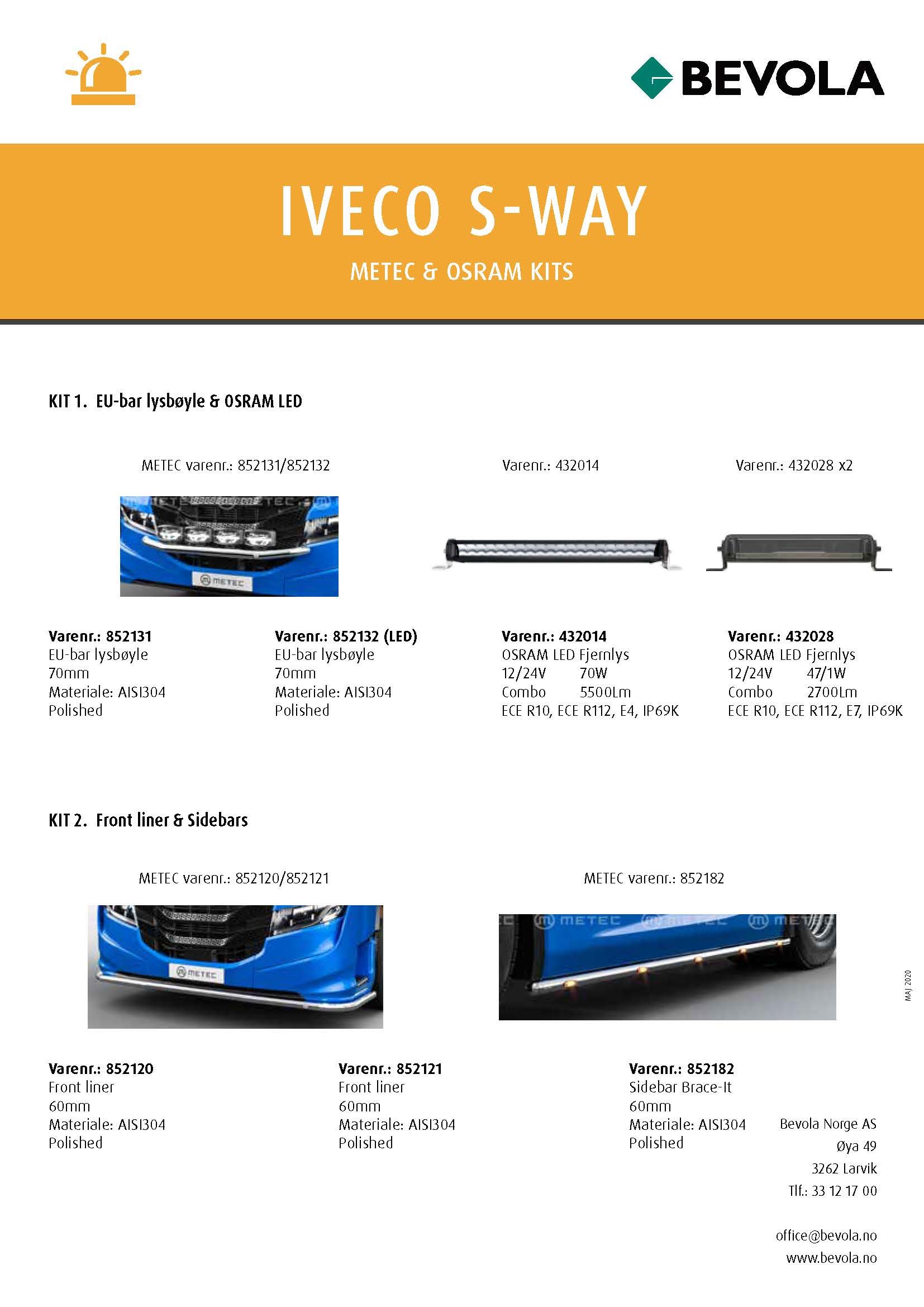 METEC + OSRAM KITS IVECO S-WAY