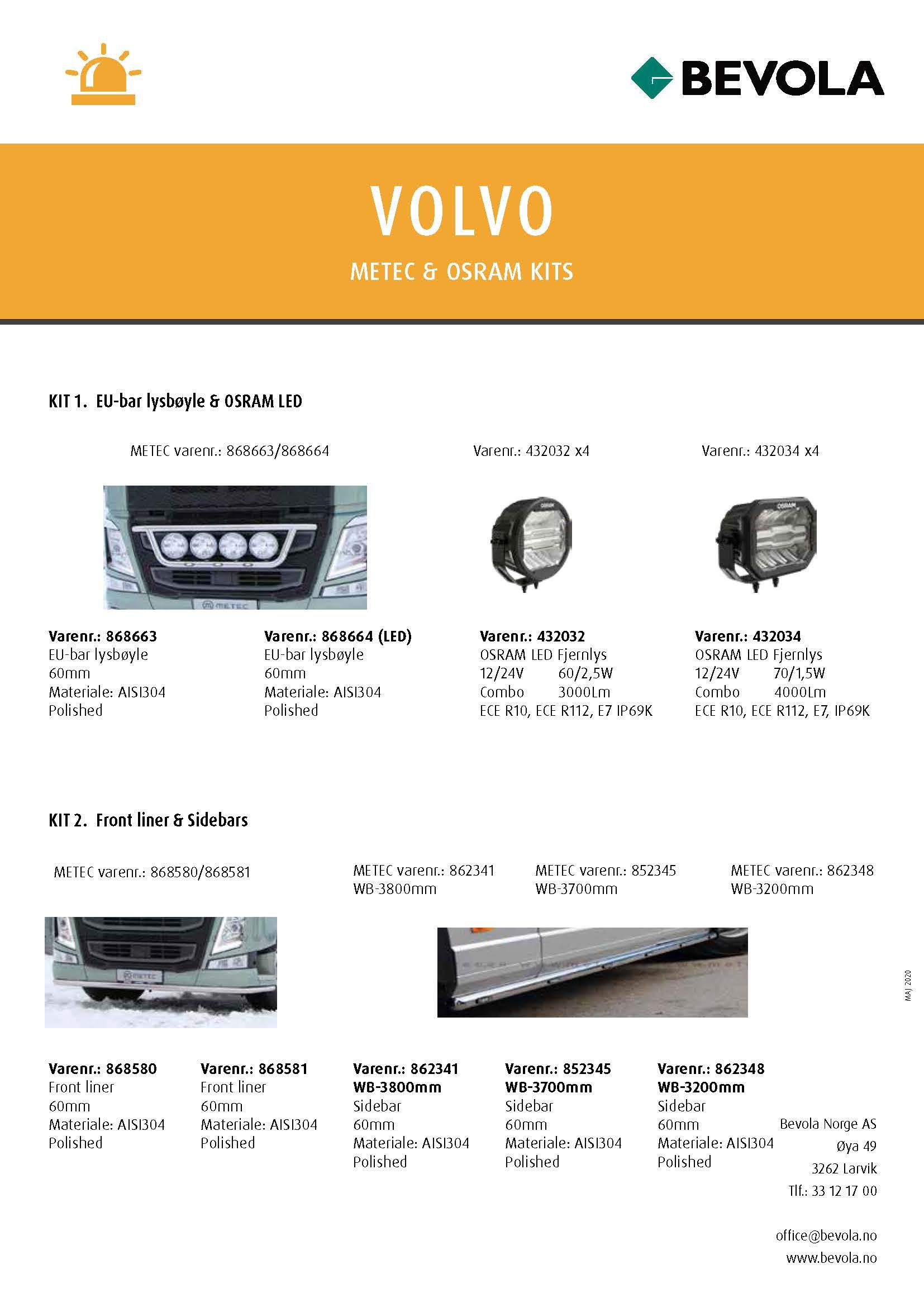 METEC + OSRAM KITS VOLVO